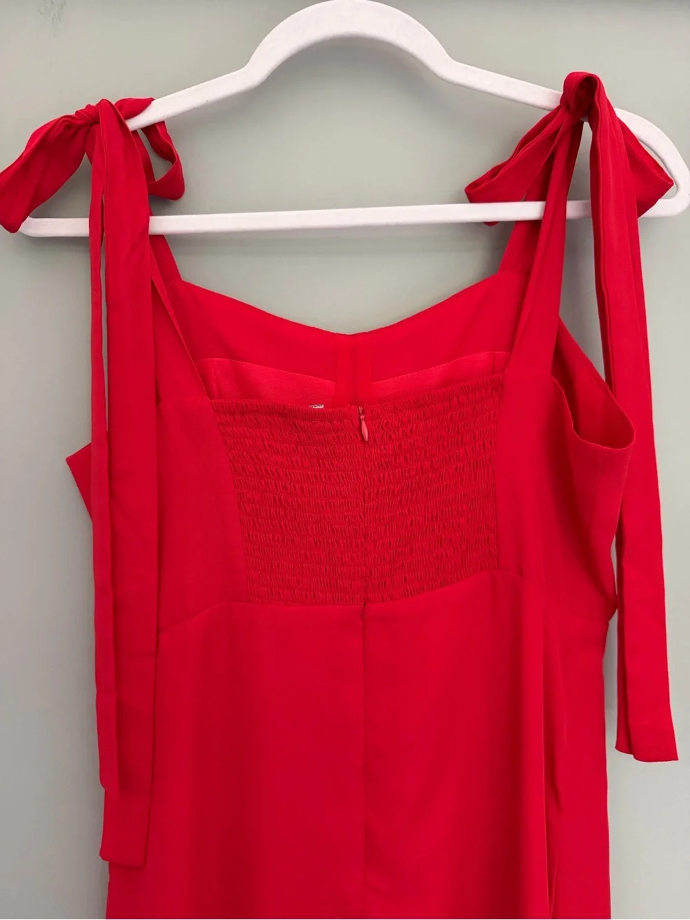 Rihoas Nordstrom Vibrant Red Tie-Shoulder Midi Dress - Picture 10 of 15